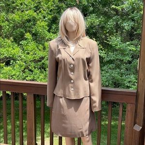 INFINITY 100% Silk Taupe Skirt Set